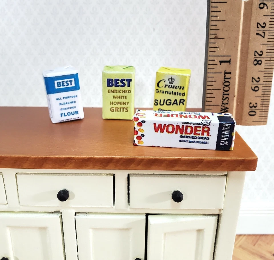 Juego para hornear pan harina azúcar grano casa de muñecas escala 1:12 comida de cocina Foto 2 de 3