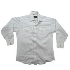 Panhandle Slim Shirt Mens 16.5 33 Western Pearl Snap White USA Long Sleeve Rodeo