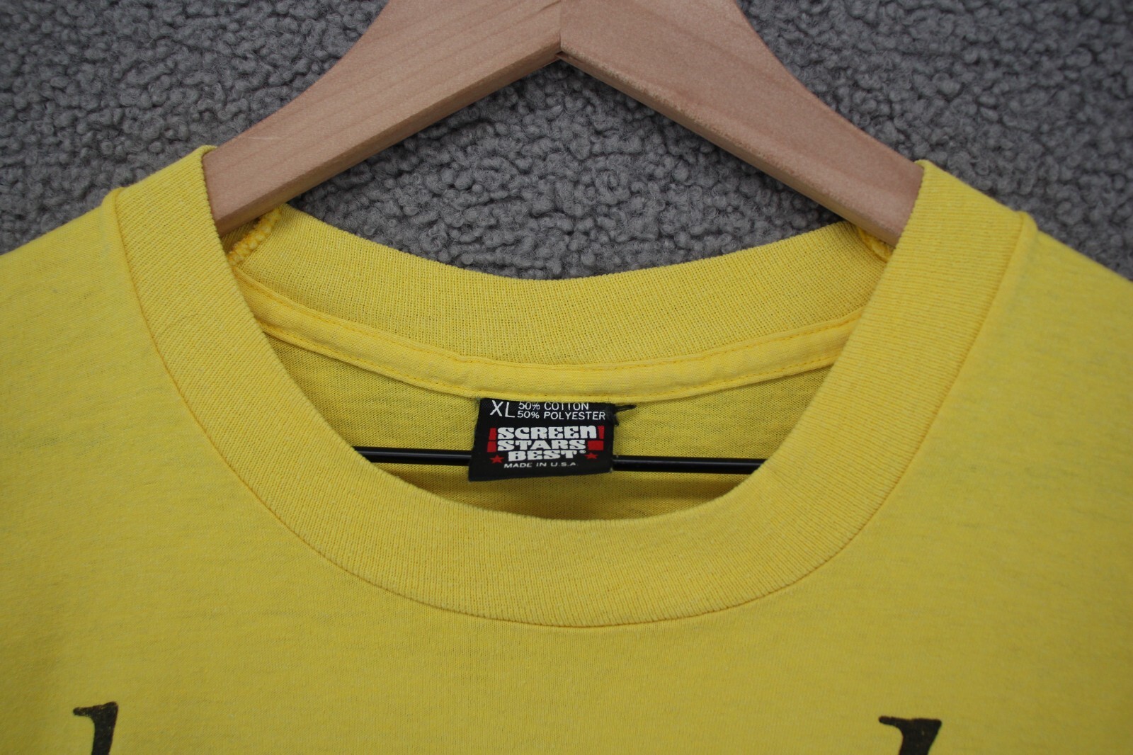 Vintage Screen Stars Best T Shirt Men XL Yellow Black Lab Dog Labrador Graphic