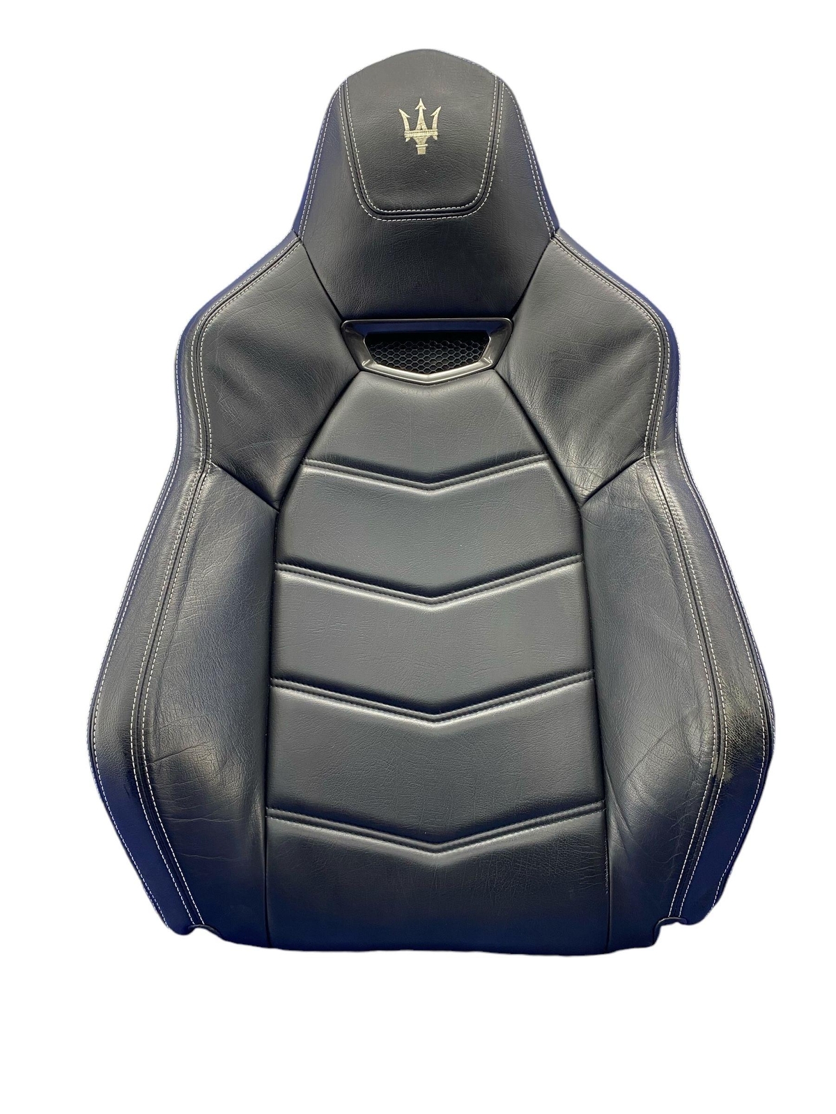 2013-2019 MASERATI GRANTURISMO FRONT LEFT UPPER SEAT CUSHION BLACK LEATHER *WEAR