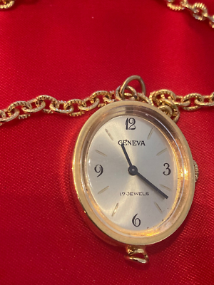 GENEVA PENDANT-WATCH FOR LADY ON THE CHAIN 17 JEW GOLD  display picture 2