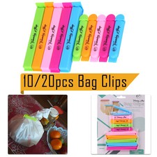 10/20Pcs Food Bag Clips Sealer Packet Clamp Airtight Pegs for Home Office Fridge