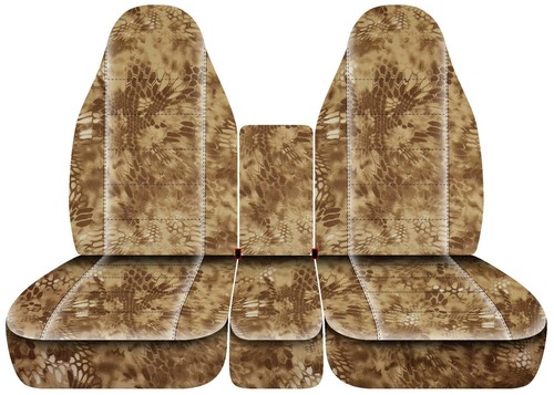 Fits Ford F250 truck 1992 to 1998 front set car seat covers 40-20-40 camouflage - Picture 7 of 12