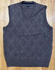 NWT Club Room Merino Wool Blend Sweater Vest Men's Size M DARK TAUPE HEATHER
