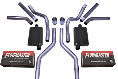 Suburban Yukon 69-72 2.5'' Dual Exhaust Kits Flowmaster Super 40 Double Wall Side