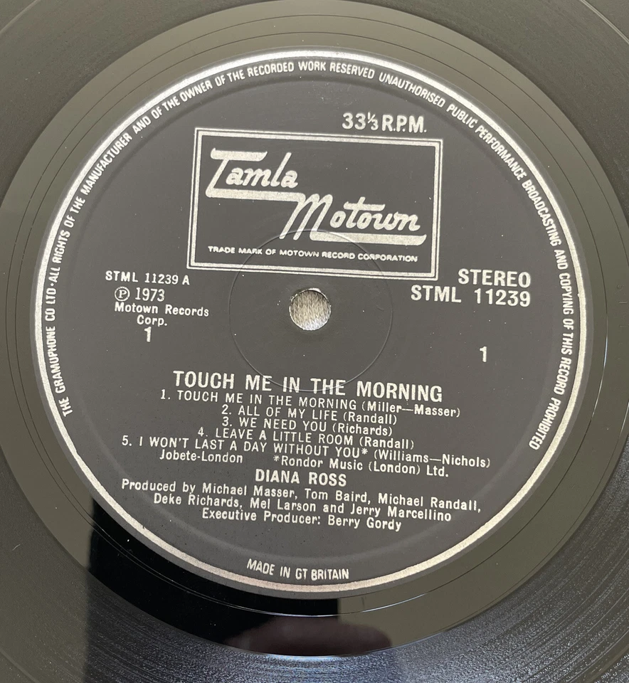 Diana Ross Touch Me In The Morning UK LP Tamla Motown STML 11239 A1-B1 - Image 3 of 4