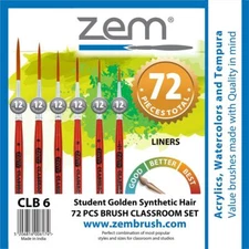 CLB-6 Classroom Artist Brush Box Set | Liners 72 pcs