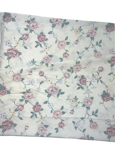 Vintage 1970s Pillowcases Shams White Pink Floral Pattern Eyelet Lace King Retro - Picture 7 of 7