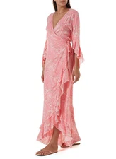 Melissa Odabash Cheryl Long Dress Size S Tropical Coral - Pink BNWT