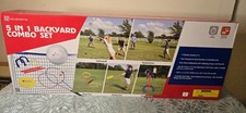 MD Sports 5-in-1 Backyard Combo Game Set Badm...