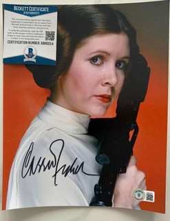 Carrie Fisher signed Star Wars 8x10 Photo Beckett