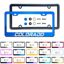 LaserEtchedCustomize StainlessSteel LicensePlate Frame MetalCapsNew fit Colorado