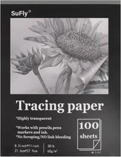 Tracing Paper 8.5x11 inch, 100 Sheets Transparent 8.5-x-11-inch:1 Pack, Clear 