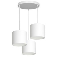 Pendelleuchte Esstisch Weiß Stoff Metall 45 Cm E27 Blendarm HäNgelampe Esszimmer