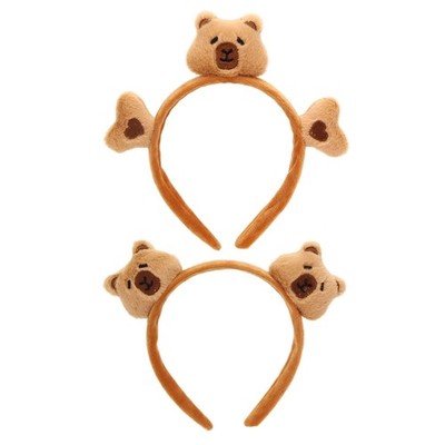 Cartoon Plush Bear Ear Headbands Comfortable Headwear for Parties and Daily Wear