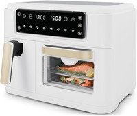 Cello 2400W Dual Zone Digital 11 Litre White Air Fryer with 2 Drawers, 3.5L and 