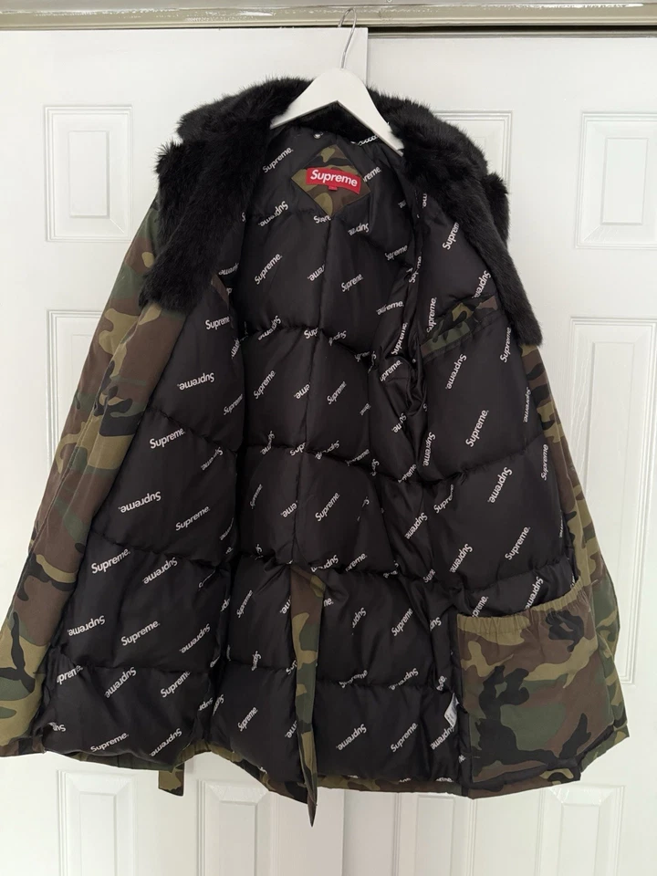 Chaqueta Supreme Down Trench Camuflada GRANDE FW 14 Logotipo Caja 2014 Foto 4 de 4