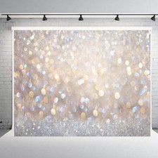 Sequin Glitter Backdrop 6x4ft Silver Sparkle Background for Party
