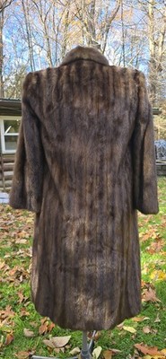  Vintage Full Length Mink Coat Brown S Or XS Fur York Furs Lining Needs Cleaning
