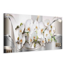 Artgeist Wandbild Groß Wohnzimmer Leinwand Bilder Vlies Blumen Orchideen Silber