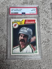 1983 O-PEE-CHEE OPC HOCKEY CARD PSA 8 NEW JERSEY DEVILS MEL BRIDGMAN
