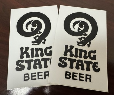 Lot 2 KING STATE BEER Brewery Craft Rare STICKER Coffee Roaster Tampa Florida