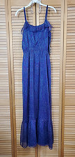 Express Purple Paisley Sleeveless Ruffle Maxi Dress L