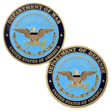 DEPARTMENT OF DEFENSE DEPARTMENT OF WAR  DOJ  1.75" CHALLENGE COIN