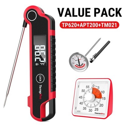 TempPro TP620 Digital Instant Read Meat Thermometer Waterproof Backlit Probe BBQ