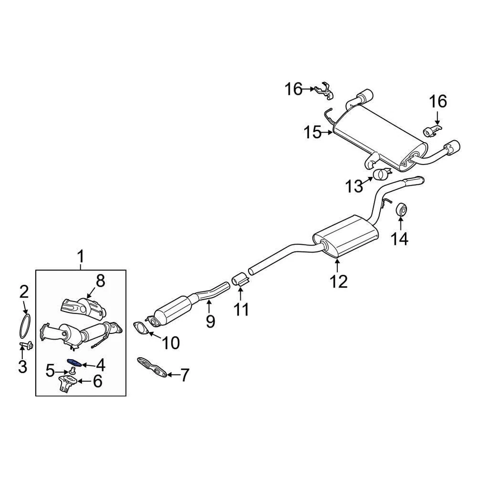 For Ford Focus 2013-2018 Ford BV6Z5K291A Rear Catalytic Converter Bracket Foto 4 de 4