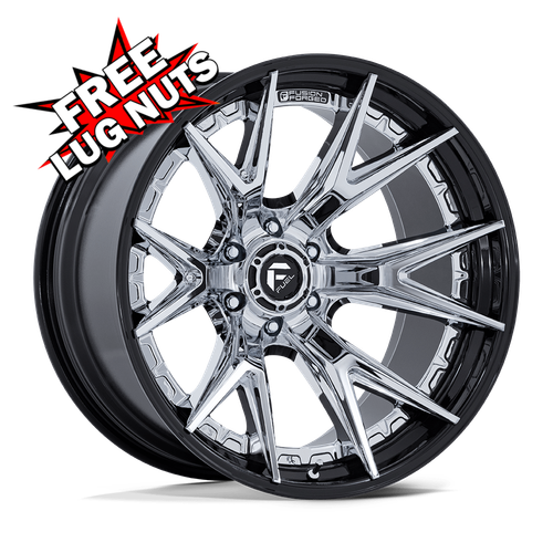 (1PC) Fuel Fc402 Catalyst 22X12 8X165.1 Chrome Black -44mm Wheel Rim 22 Inch - 第 1/9 張圖片