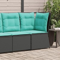 Garten-Ecksofa Poly-Rattan Schwarz Mit Kissen FüR Terrasse Balkon
