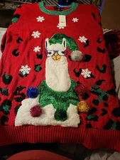 33 Degrees Size XXL Llama Christmas Pullover Sweater New With Tags 30" Long!