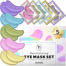 Under Eye Mask Patches, Reduces Dark Circles, Bags, Wrinkles (30 Pair Variety)