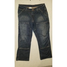 Carhartt WB003 IND Womens Double Front Dungaree Jeans Dark Wash Indigo 14 x 28