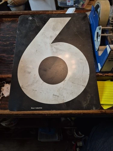 Vintage Aluminum Stout Industries Gas Station Sign Numbers 14" X 10"