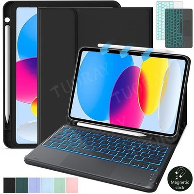 Hülle mit Beleuchtete Touchpad Tastatur Für iPad 11/10th Gen Air M2 M3 M4 QWERTZ