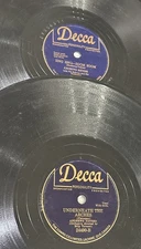2 Andrews Sisters Shellac Records Underneath the Arches / Zing Zing Zoom Zoom