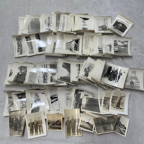 WW2 Military Photo Lot 180+ Paris France 1945 Soldiers Camp Life Architecture