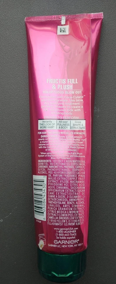 2 Tube Garnier Fructis Full & Plush VOLUPTUOUS BLOW OUT Bodifying Hair Treatment - Image 2 of 2