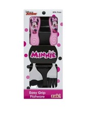 Zak Disney Minnie Mouse Easy Grip Flatware Set, Spoon/Folk, BPA Free, Age 3 
