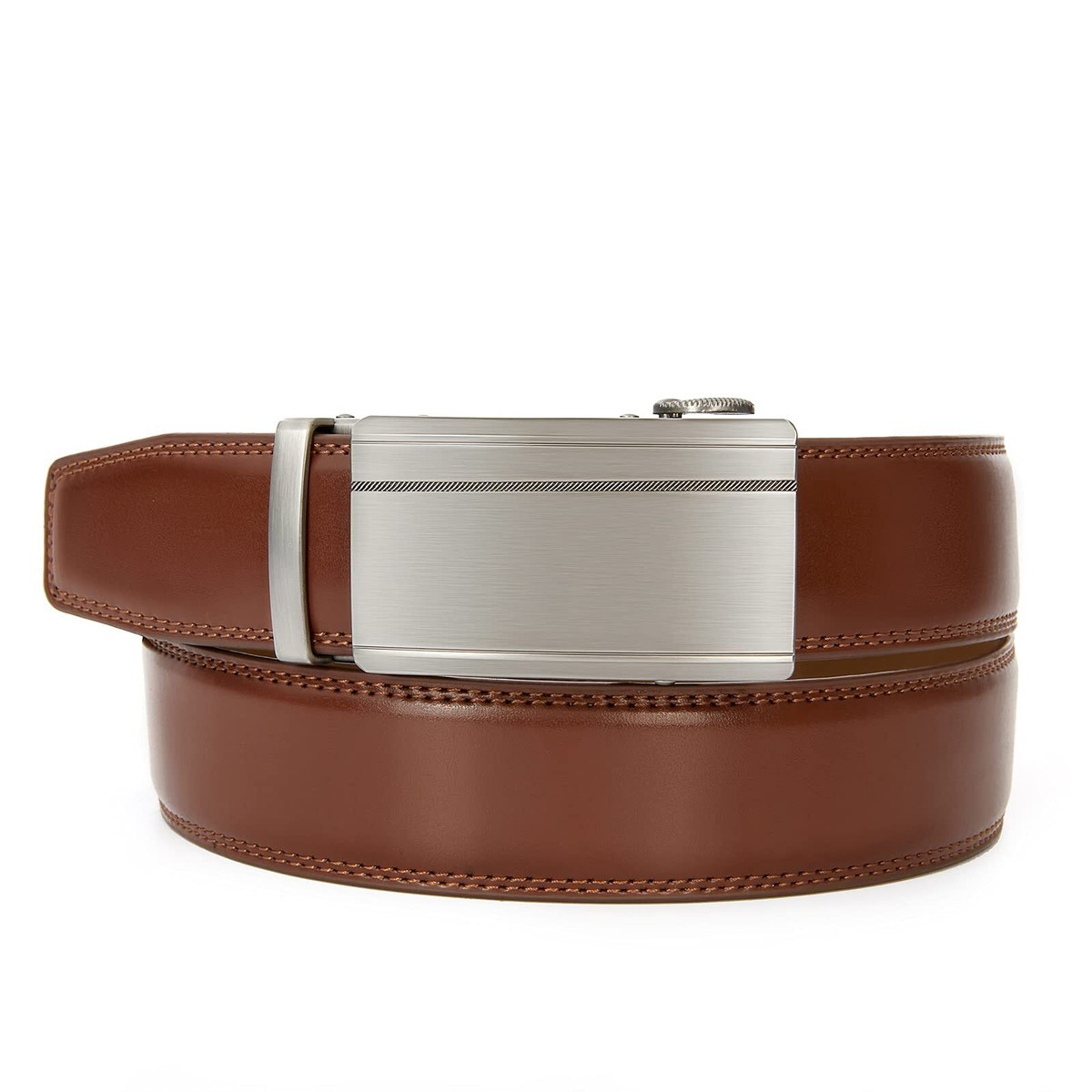 3897 Men\'s Adjustable Ratchet Belt-tan Leather Dress Belt For Men Men main image 2