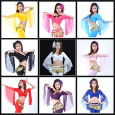 Wholesale 6 pieces Mesh Blouses Tops Belly Dance Costumes Practice Dancewear