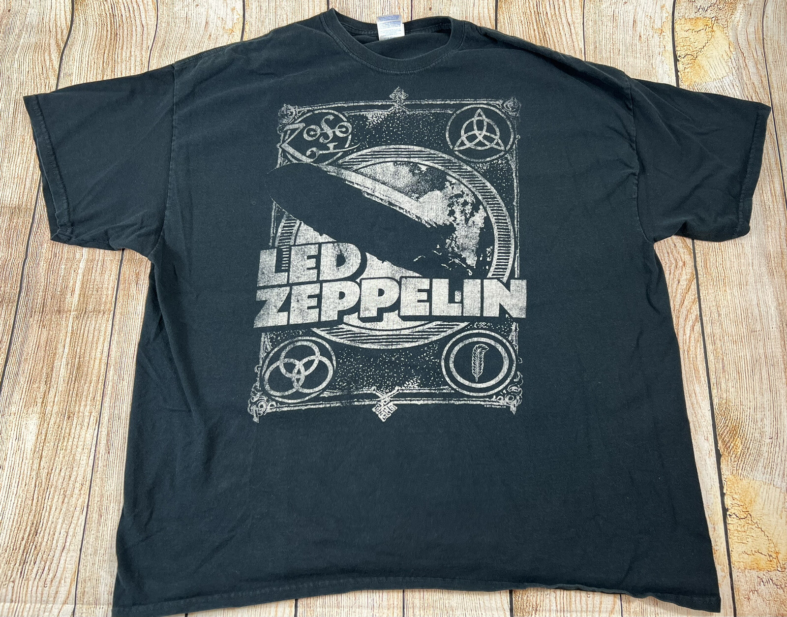 Led Zeppelin Blimp Band Black T Shirt Size 2XL Gem