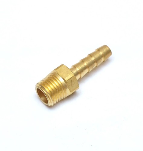 1/4 Hose ID to 1/4 Male Npt Brass Straight Barbed Fitting Water Oil Gas Air Fuel - Picture 7 of 8