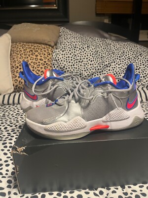 Size 8.5 - Nike PG 5 Metallic Silver/Hyper Royal/Laser Crimson
