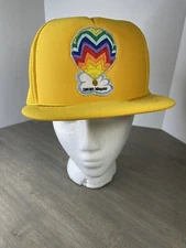 Vintage DREAM WEAVER TRUCKER HAT 70's or 80's NOS Retro Rainbow Hot air Balloon