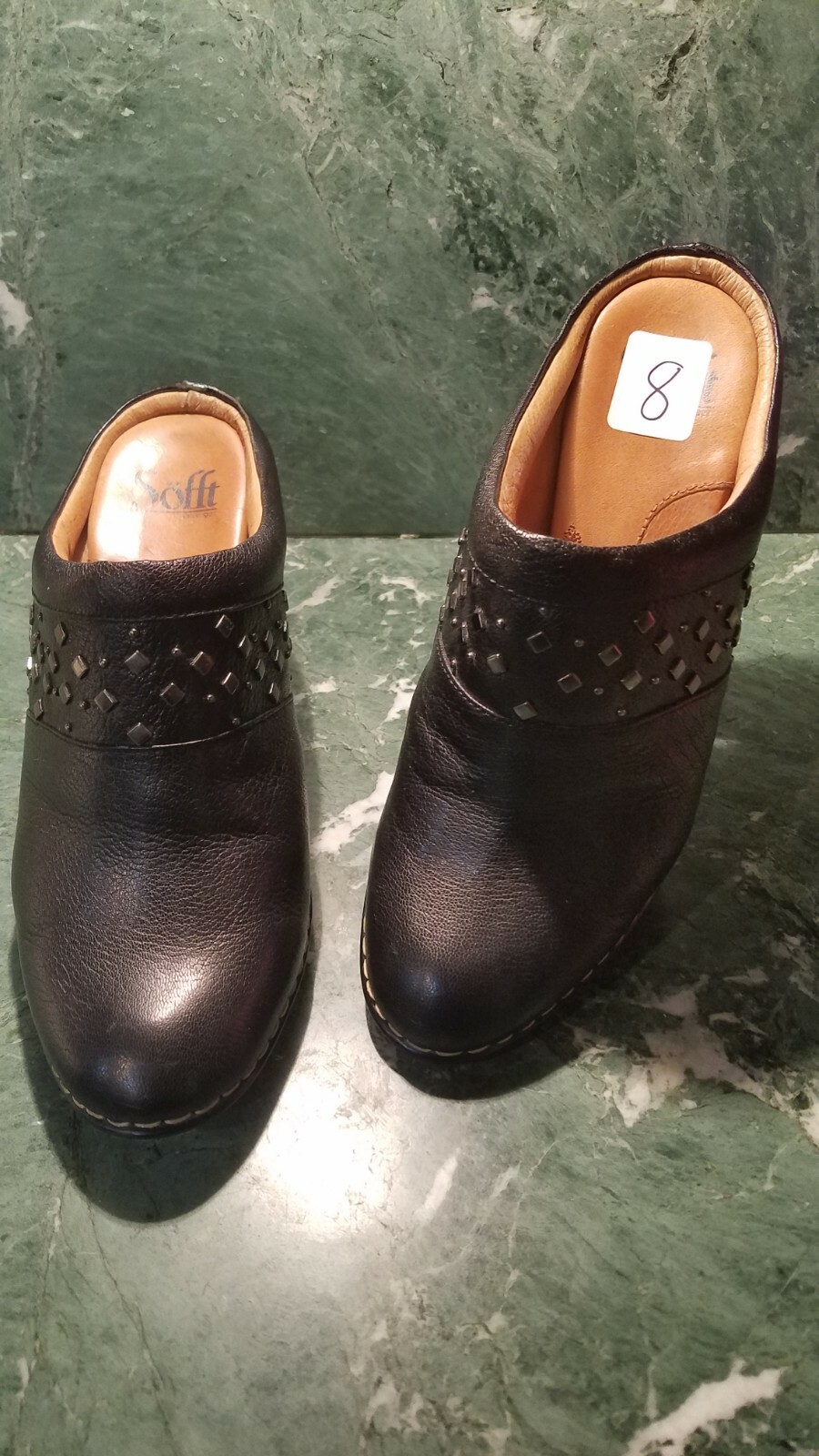 SOFFT Womens Black Soft LEATHER Slip On 