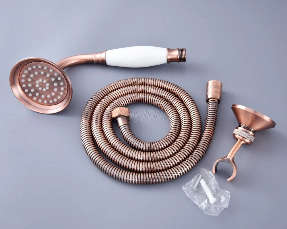 Telephone Style Ceramic Handheld Shower Head +Hose&Bracket Red Copper whh131
