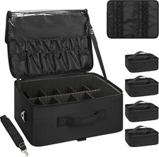 Professional Extra Large Makeup Case with Adjustable Dividers  4 Bags